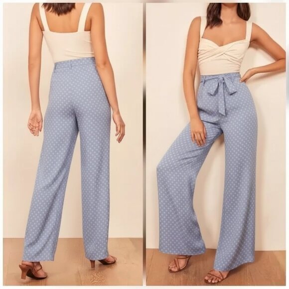 Reformation High Waisted Blue Pants - Picture 1 of 8
